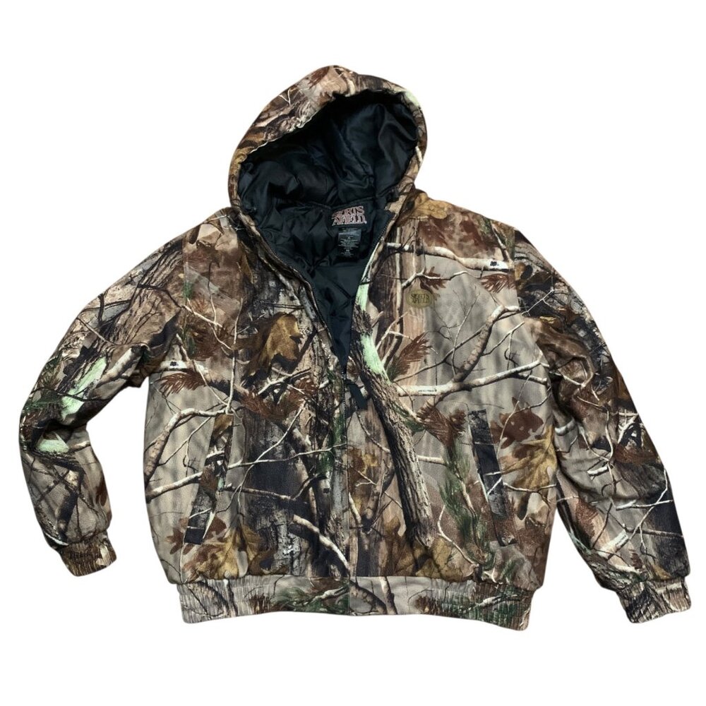 Sports Afield Jacket Men's‎ XL Brown Camo Realtree Hunting Coat Outdoor Hooded